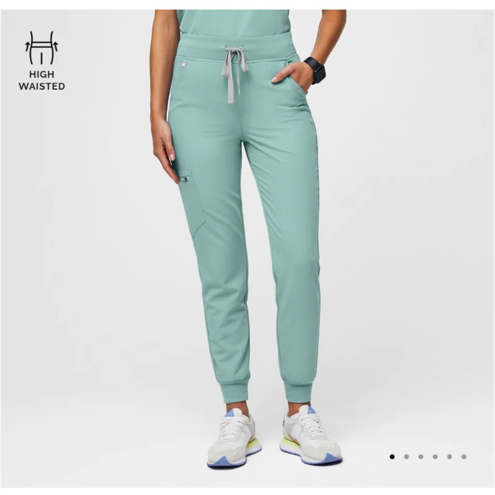 FIGS High Waisted Zamora Jogger Scrub Pants 2.0 in Seaglass